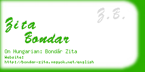 zita bondar business card