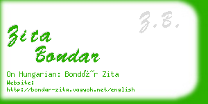 zita bondar business card